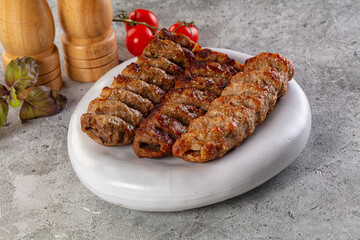 Grilled kebab minced meat barbecue
