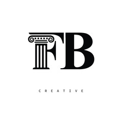 FB Law Prime Monogram Logo Design Classic Column & Legal Symbol