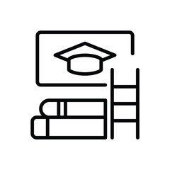 Black line icon for career course