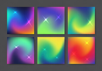 Fototapeta premium Vibrant gradient backgrounds with sparkling light effects