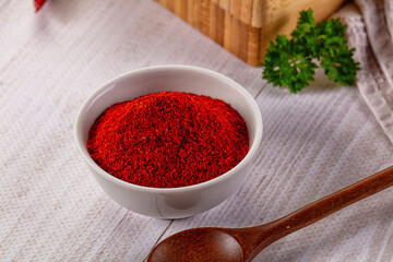 Red dry chili pepper paprika powder