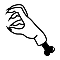 A doodle style icon showing a witch hand
