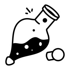 A doodle style icon showing a potion bottle
