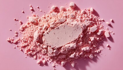 Fototapeta premium Crumbled Pink Powder Cosmetic