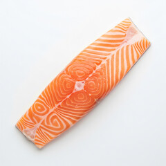 Sliced Salmon on a White Backdrop.
