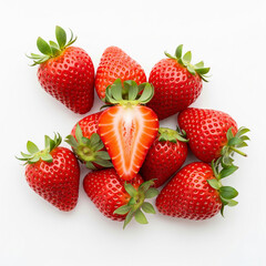 Fresh Strawberries on White Isolated Background