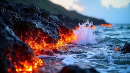 Volcanic Magma Impact Wave Diagram