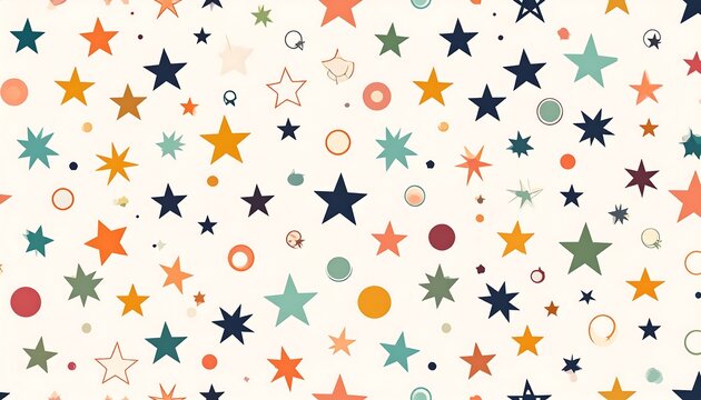 Colorful star and circle pattern