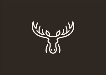 A line art logo of a moose, symbolizing wilderness, strength, and resilience