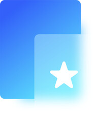 Blue Glassmorphism Bookmark Icon with Star