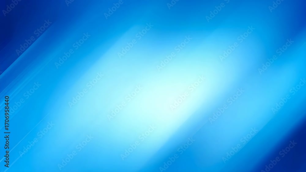 Poster Abstract light blue gradient backdrop with blurred diagonal lines creating a soft smooth texture and an ethereal light center