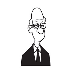 Old people black and white illustration vector image simple minimalist artwork design template