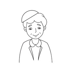 Old people black and white illustration vector image simple minimalist artwork design template