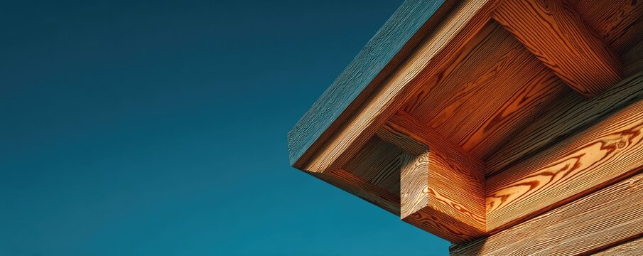 Wooden Beams Against Blue Sky