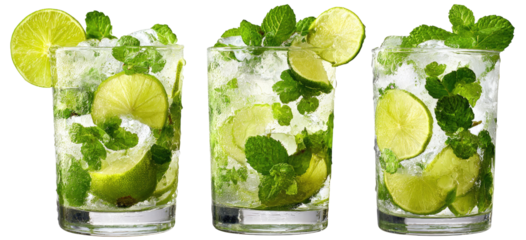 Refreshing Mojitos in glasses