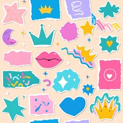 Colorful paper cut-out design