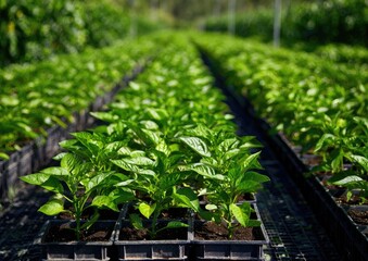 Young Seedlings in a Nursery