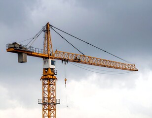 Construction crane against a cloudy sky