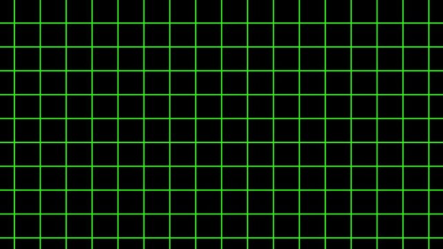 Animation of squares with grid background. Horizontal grids move background animation loop, Green Grid Motion Background.