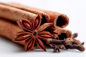 Close Up Cinnamon Sticks And Star Anise