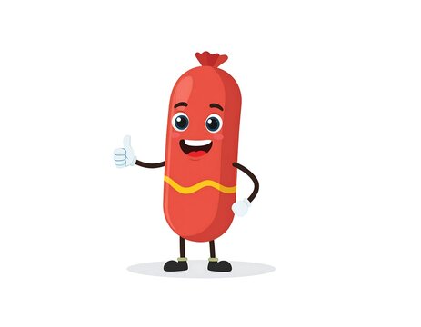 Cartoon sausage giving thumbs up