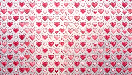 Repeating hearts on a light gray background