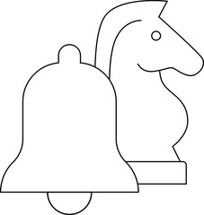 bell icon and chess horse icon with white background
