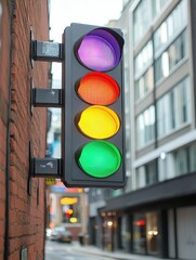 Traffic Light with Unusual Color Sequence