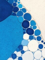 Blue Circles Abstract Fluid Pattern