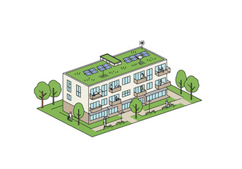 Modern Eco-Friendly Apartment Building Design.