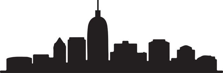 Dayton skyline silhouette black color vector illustration of Ohio cityscape on white background