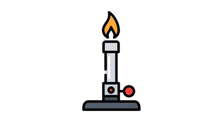 Bunsen Burner Illustration Chemistry Lab Tool and Scientific Equipment