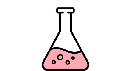 Laboratory Flask with Pink Solution A Scientific Experiment