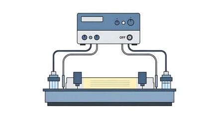 Science Lab Equipment A Detailed Illustration of Electrophoresis Process