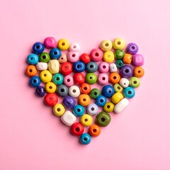 Colorful heart of beads