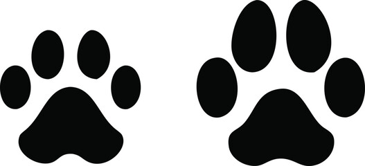 cat and dog paw prints vector icon 
