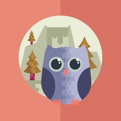 owl in a natural setting. 