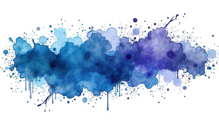 Obraz premium Abstract Blue Watercolor Splash Artistic Design on Transparent Background for Creative and Graphic Projects