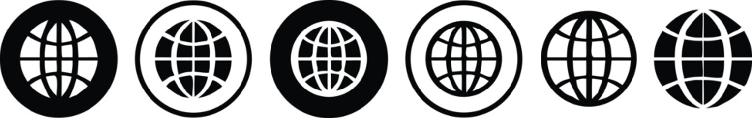 High resolution globe or website icon set isolated on transparent background. design element for Website, app, business card, cv 

