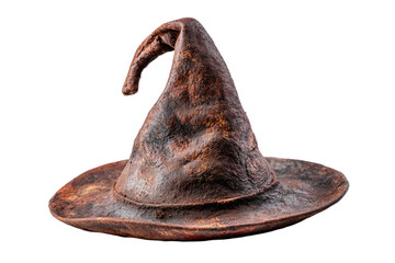 a brown hat with a pointed brimle on top
