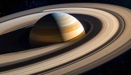 Full-color background featuring a high-resolution close-up of Saturn’s rings with the planet partially visible, sharp details and shadows