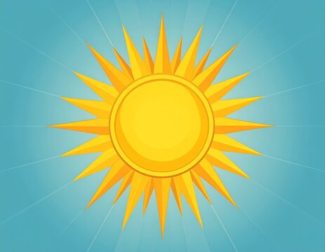 Cartoon sun graphic against a light blue background