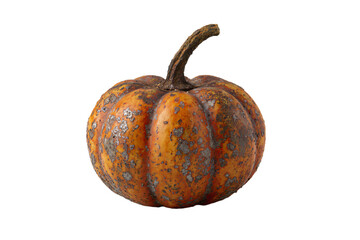 a small orange pumpkin with a brown stem