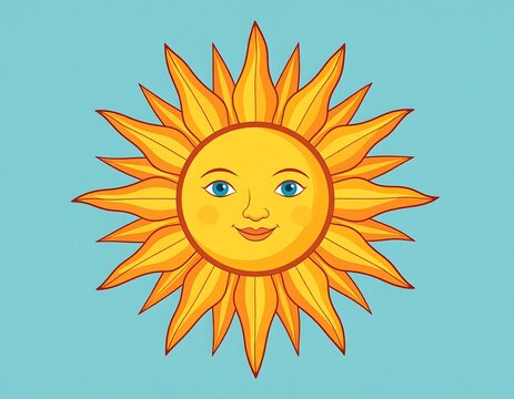 Cartoon sun with a friendly face