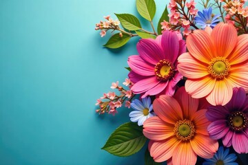 Vibrant floral arrangement bursting with color, perfect for spring and summer promotions, events, or invitations Ideal for websites, social media, and print materials , event flyer, rose, plant life