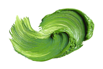 Vibrant green paint stroke, swirling design