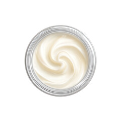 Creamy facial moisturizer in a clear jar