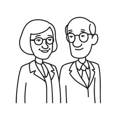 Old people black and white illustration vector image simple minimalist artwork design template