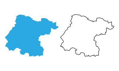 Obraz premium Map of Guanajuato, a state of Mexico. Map with detailed outlines and blue silhouettes