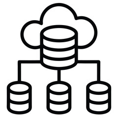 Cloud Database Icon – Network Storage Vector